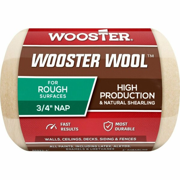 Wooster 4" Paint Roller Cover, 3/4" Nap, Shearling RR633-4